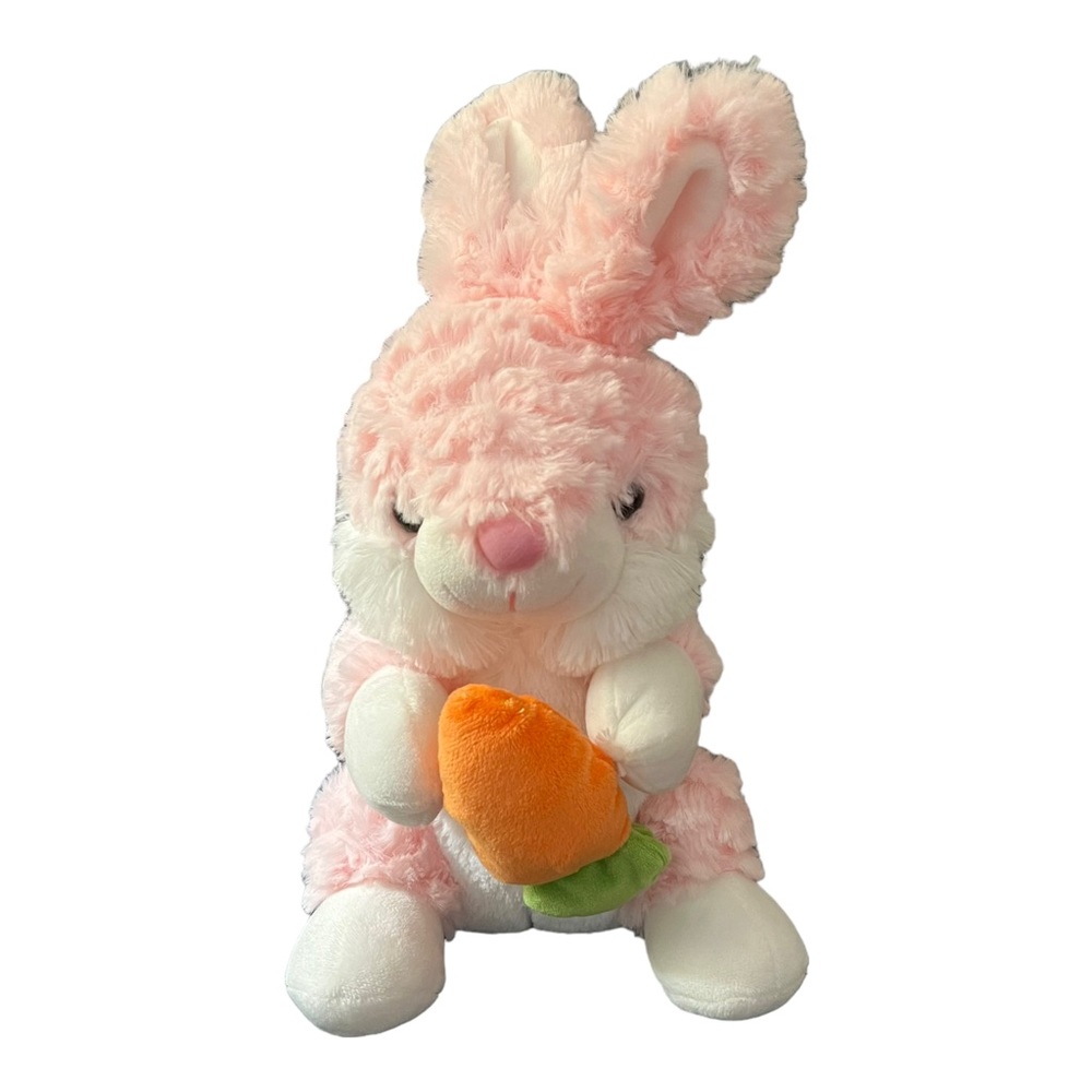 Easter Bunny Plush Stuffed Animal Toy Pink with Carrot Kaisiyang 2021